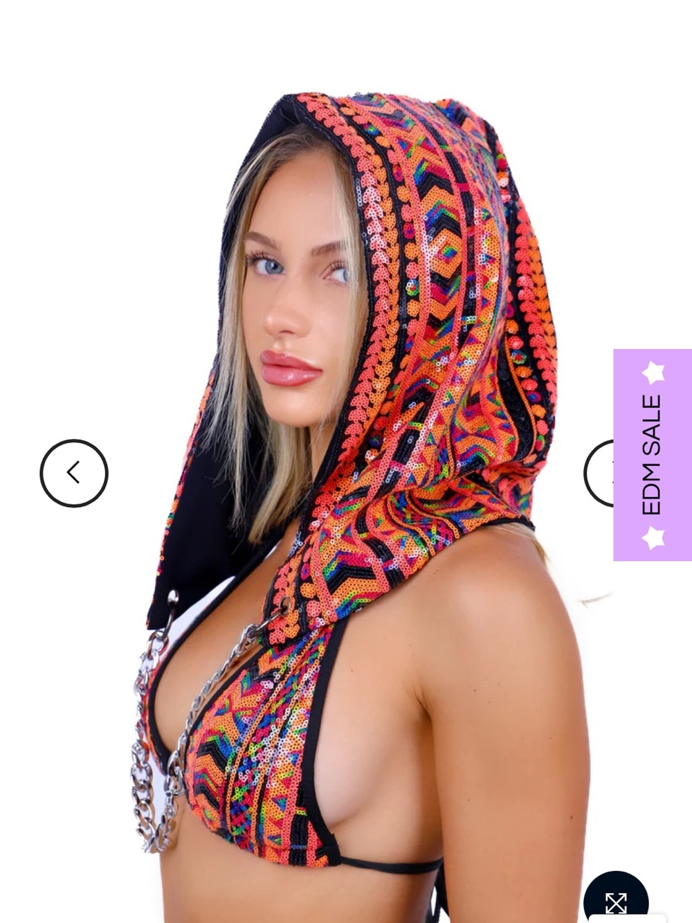 Lumi Shop Women’s Multicolor Sequin Hooded Bikini 5-Piece Set